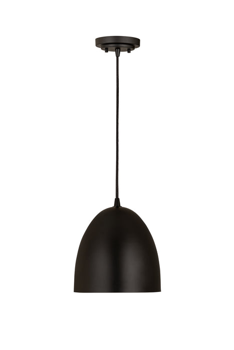 Z-Lite 6012P9-SBK Z Studio Dome Pendant One Light Pendant, Satin Black Main Image.jpg