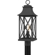 Quoizel ELB9009MB Ellerbee One Light Outdoor Post Mount, Mottled Black Main Image.jpg