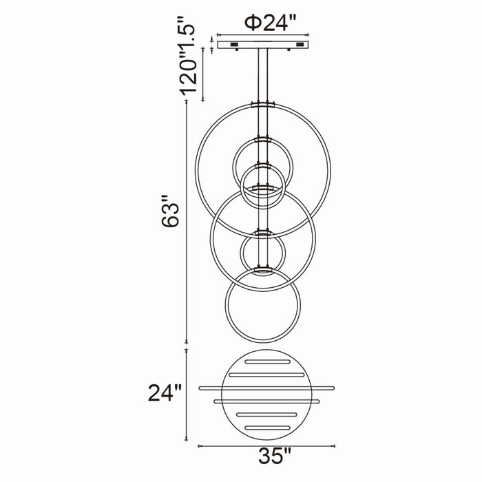 CWI Lighting 1273P35-6-602-R Hoops LED Chandelier Satin Gold Alt 6.jpg