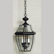 Quoizel NY1179K Newbury Three Light Outdoor Hanging Lantern, Mystic Black Main Image.jpg