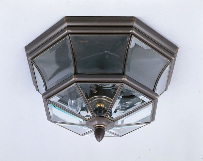 Quoizel NY1794Z Newbury Three Light Outdoor Flush Mount, Medici Bronze Main Image.jpg