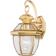 Quoizel NY8315B Newbury One Light Outdoor Wall Lantern, Polished Brass Main Image.jpg