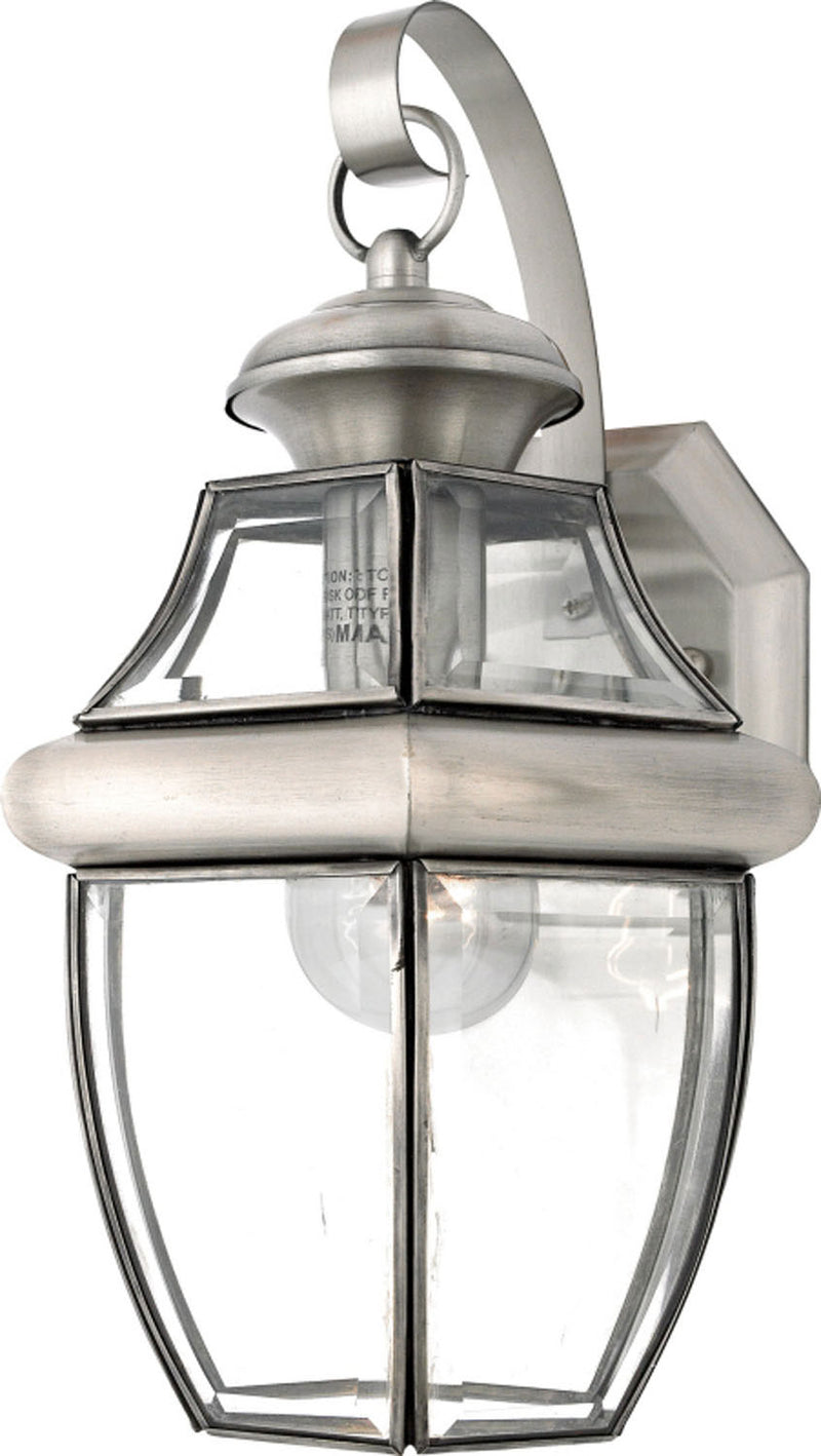 Quoizel NY8316P Newbury One Light Outdoor Wall Lantern, Pewter Main Image.jpg