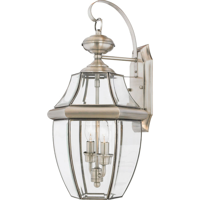 Quoizel NY8317P Newbury Two Light Outdoor Wall Lantern, Pewter Main Image.jpg