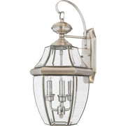 Quoizel NY8318P Newbury Three Light Outdoor Wall Lantern, Pewter Main Image.jpg