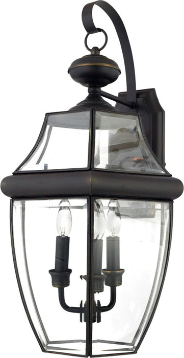 Quoizel NY8318Z Newbury Three Light Outdoor Wall Lantern, Medici Bronze Main Image.jpg