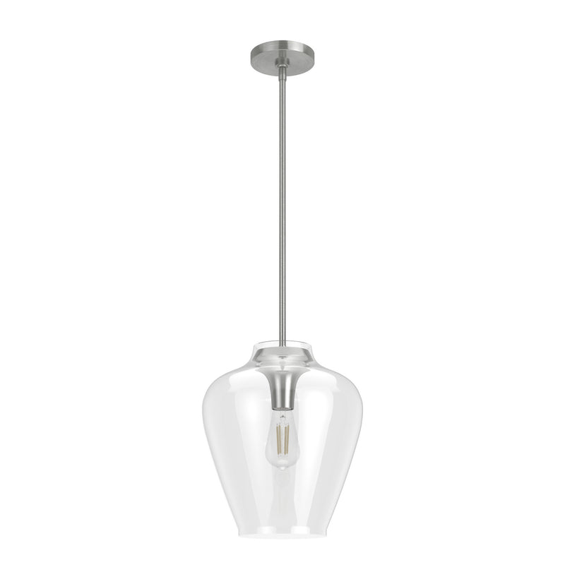 Hunter 19112 Vidria One Light Pendant, Brushed Nickel Main Image.jpg