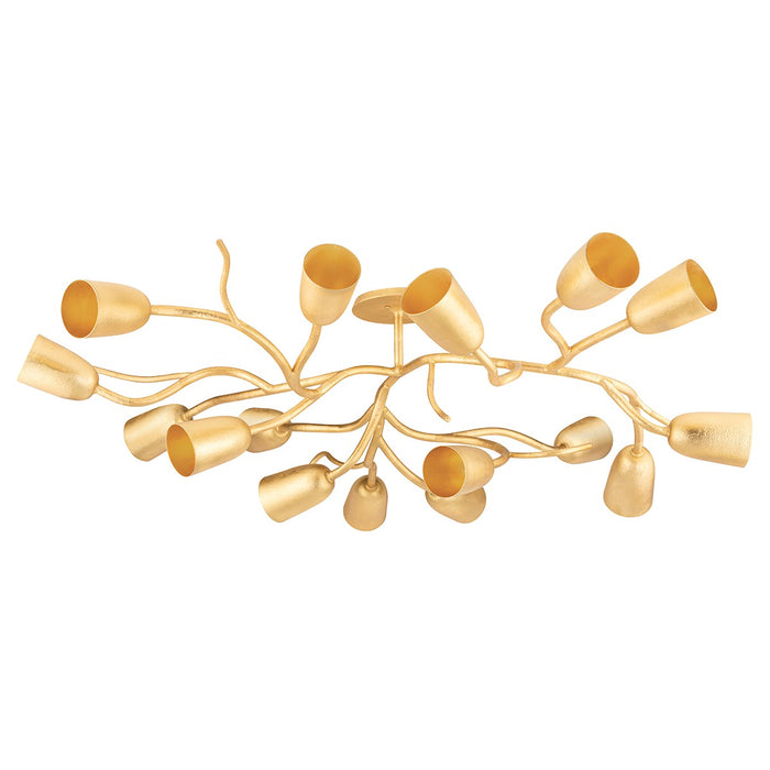 Hudson Valley 5067-GL Vine 16 Light Semi Flush Mount, Gold Leaf Main Image.jpg