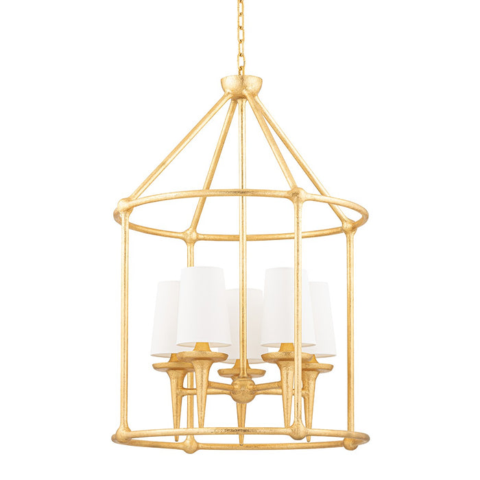 Hudson Valley 6625-GL Torch Five Light Chandelier, Gold Leaf Main Image.jpg