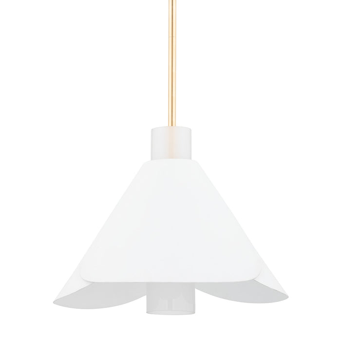 Hudson Valley 3018-GL/WP Dawson One Light Pendant, Gold Leaf/White Plaster Main Image.jpg