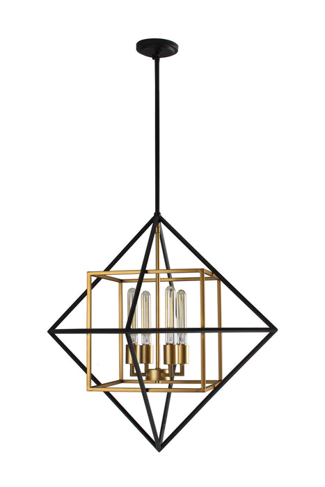 Eglo USA 204683A Pryor One Light Pendant Antique Gold/Black Main Image.jpg