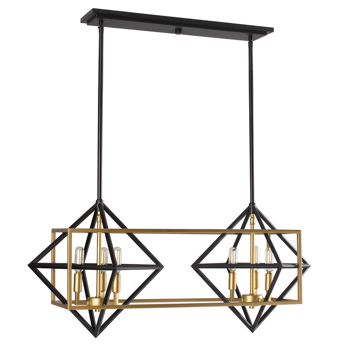 Eglo USA 204684A Pryor Six Light Pendant Antique Gold/Black Main Image.jpg