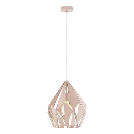 Eglo USA 49024A Carlton-P One Light Pendant Apricot Main Image.jpg