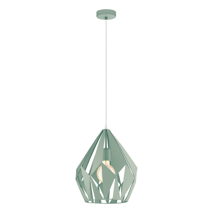 Eglo USA 49026A Carlton-P One Light Pendant Pastel Green Main Image.jpg
