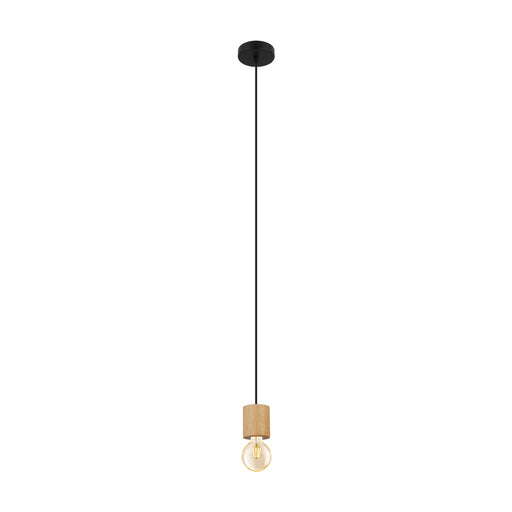 Eglo USA 99078A Turialdo One Light Pendant Black, Natural Wood Main Image.jpg
