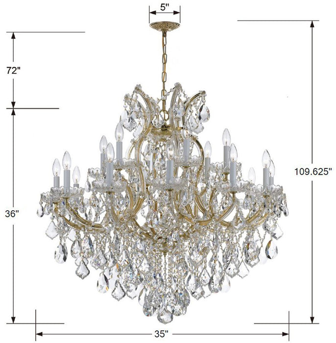 Crystorama 4418-GD-CL-I Maria Theresa 19 Light Chandelier Gold Alternate Image 2.jpg