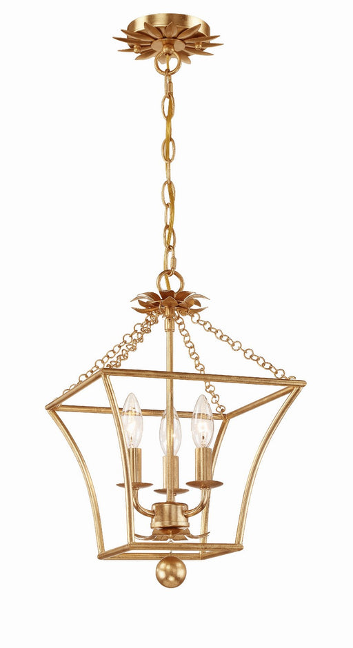 Crystorama 514-GA Broche Three Light Mini Chandelier Antique Gold Main Image.jpg