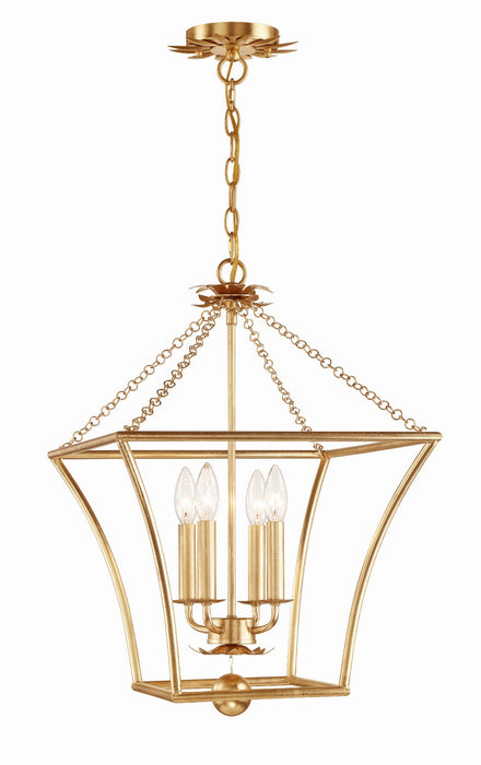 Crystorama 516-GA Broche Four Light Mini Chandelier Antique Gold Main Image.jpg