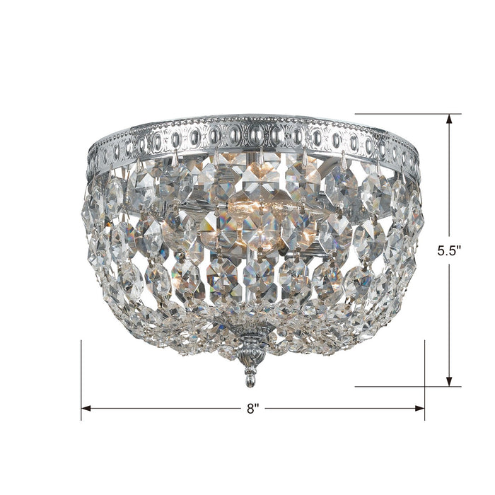 Crystorama 708-CH-CL-I Ceiling Mount Two Light Flush Mount Polished Chrome Alternate Image 2.jpg