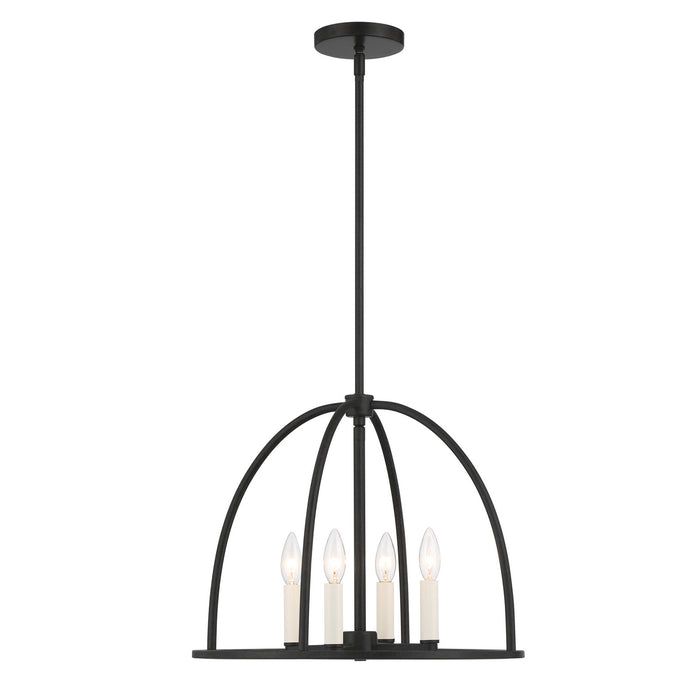Crystorama ABB-3004-BK Abbott Four Light Chandelier Black Main Image.jpg