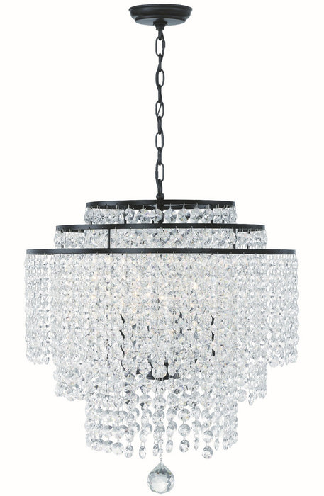 Crystorama GAB-B7305-MK Gabrielle Six Light Chandelier Matte Black Main Image.jpg
