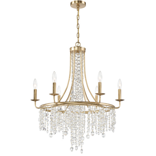 Crystorama GAB-B7306-GA Gabrielle Six Light Chandelier Antique Gold Main Image.jpg
