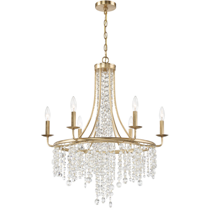 Crystorama GAB-B7306-GA Gabrielle Six Light Chandelier Antique Gold Main Image.jpg