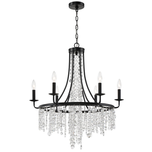 Crystorama GAB-B7306-MK Gabrielle Six Light Chandelier Matte Black Main Image.jpg