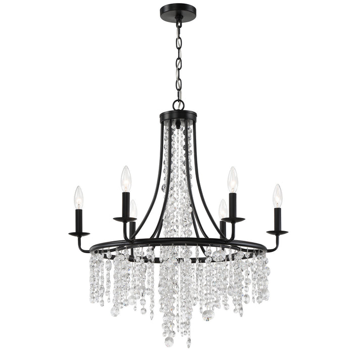 Crystorama GAB-B7306-MK Gabrielle Six Light Chandelier Matte Black Main Image.jpg