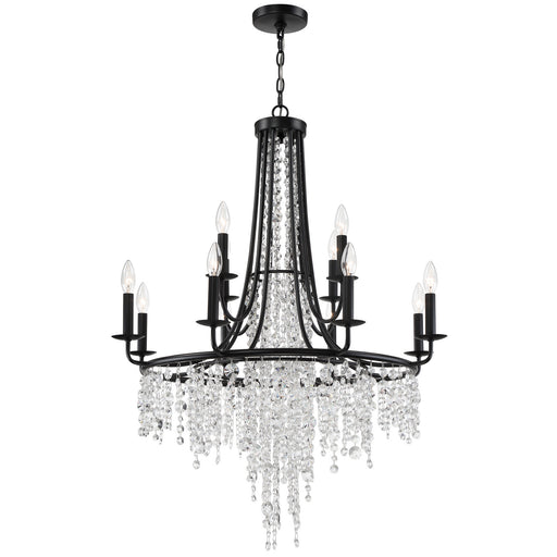 Crystorama GAB-B7312-MK Gabrielle 12 Light Chandelier Matte Black Main Image.jpg