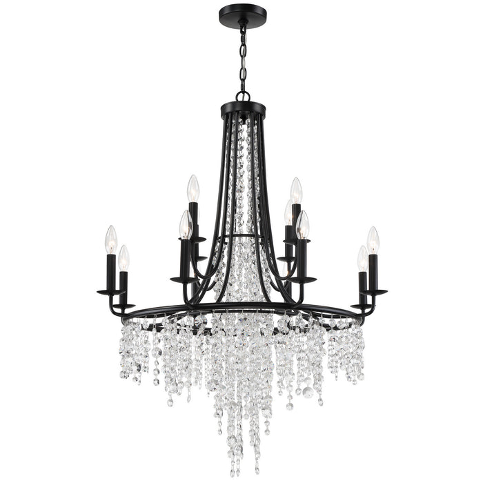 Crystorama GAB-B7312-MK Gabrielle 12 Light Chandelier Matte Black Main Image.jpg