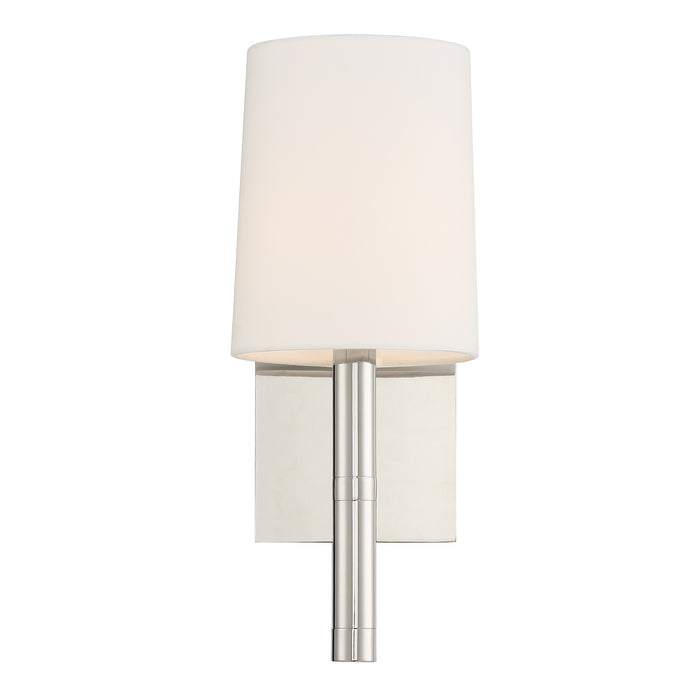 Crystorama WES-9901-PN Weston One Light Wall Sconce Polished Nickel Main Image.jpg