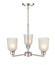 Millennium 2813-BN Amberle Three Light Chandelier, Brushed Nickel Main Image.jpg