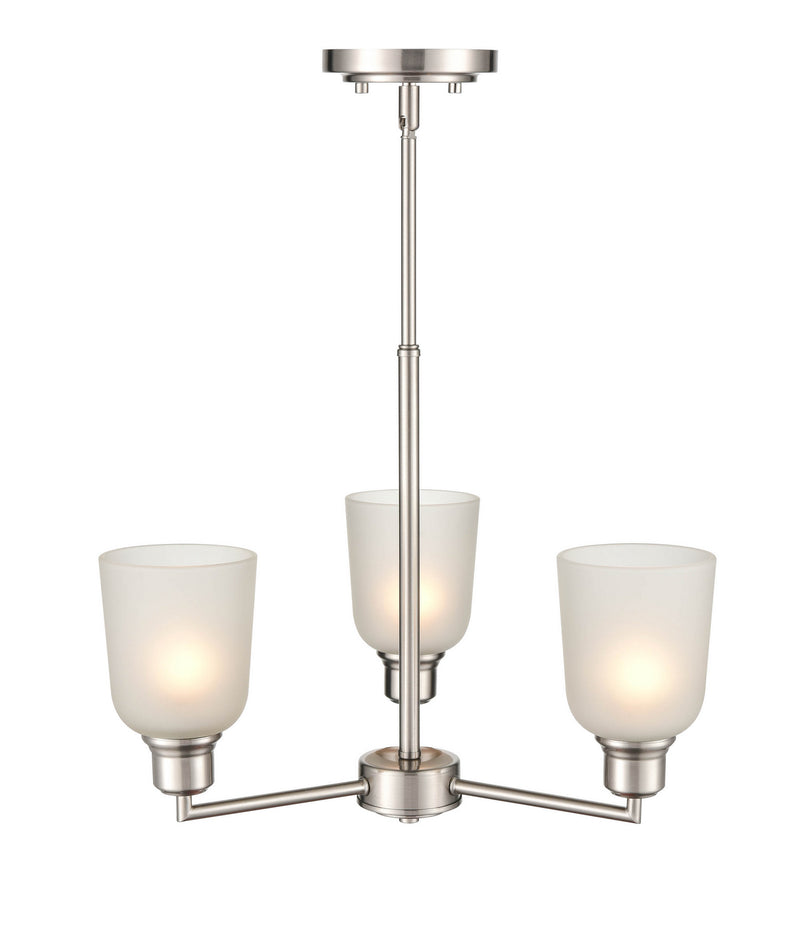 Millennium 2813-BN Amberle Three Light Chandelier, Brushed Nickel Main Image.jpg