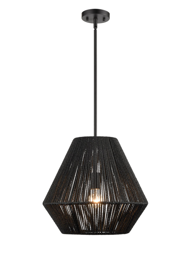 Millennium 9022-MB Elise One Light Pendant, Matte Black Main Image.jpg