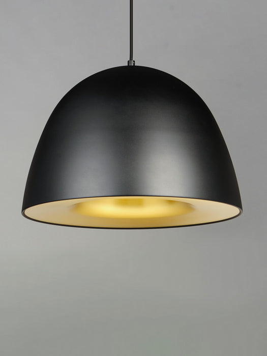 ET2 E24916-BKSBR Fungo LED Pendant, Black / Satin Brass Main Image.jpg