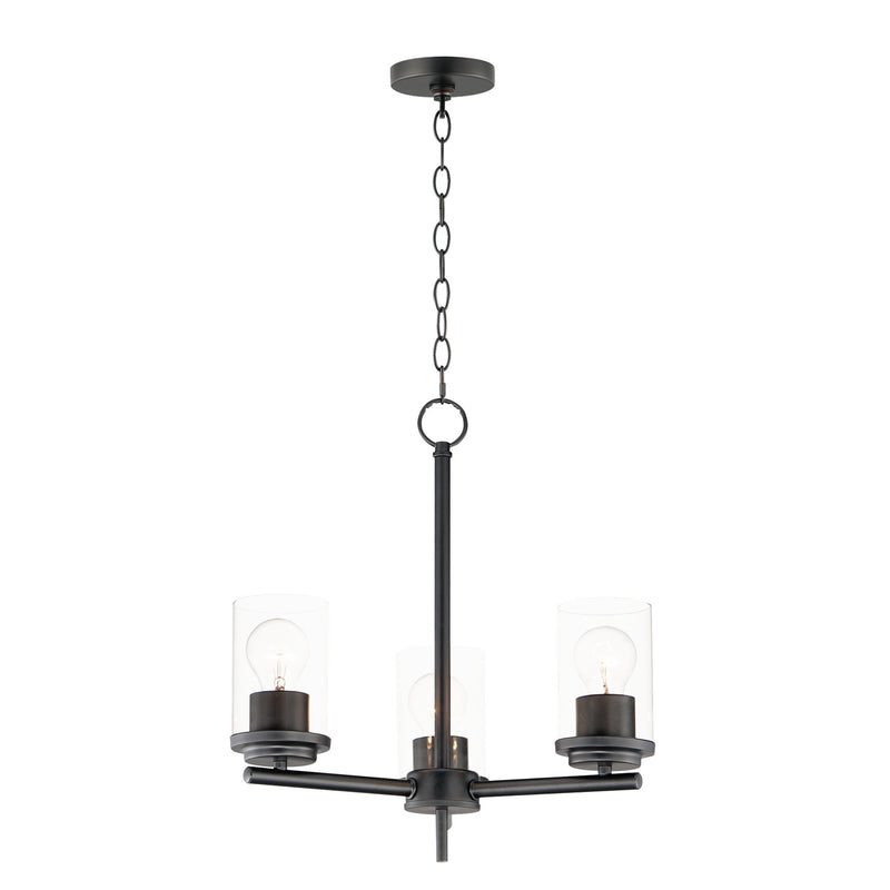 Maxim 10203CLBK Corona Three Light Chandelier, Black Main Image.jpg