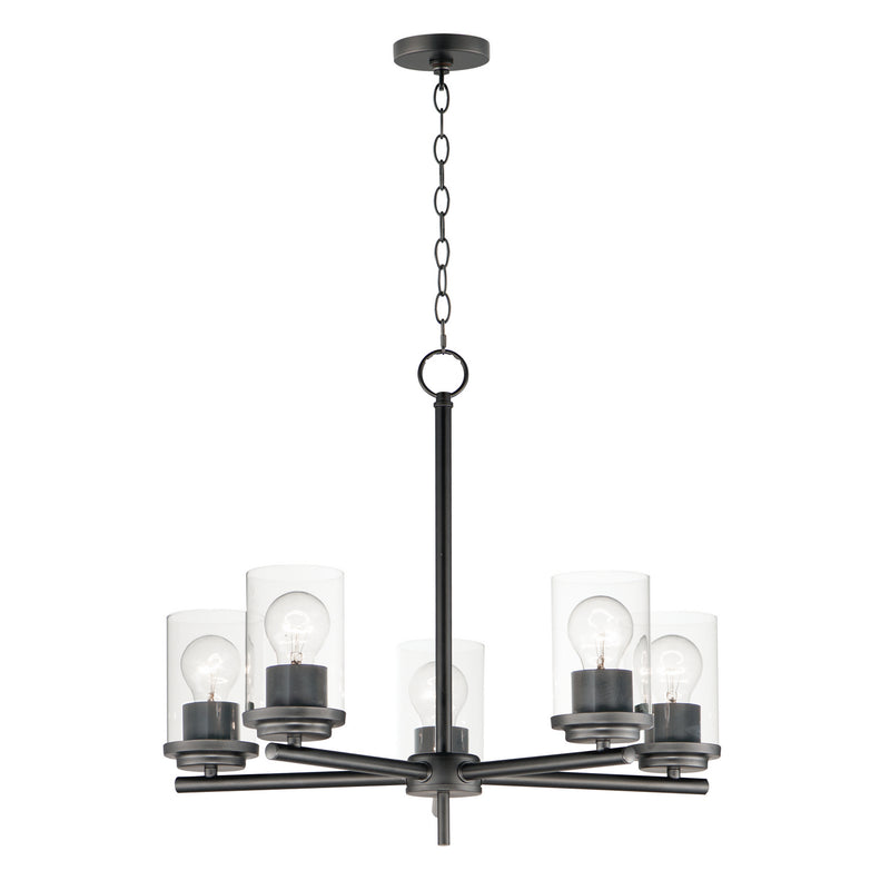 Maxim 10205CLBK Corona Five Light Chandelier, Black Main Image.jpg