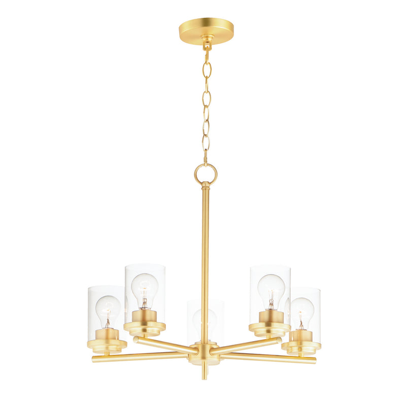 Maxim 10205CLSBR Corona Five Light Chandelier, Satin Brass Main Image.jpg