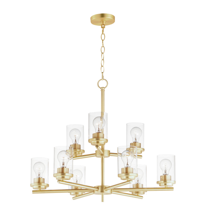 Maxim 10206CLSBR Corona Nine Light Chandelier, Satin Brass Main Image.jpg