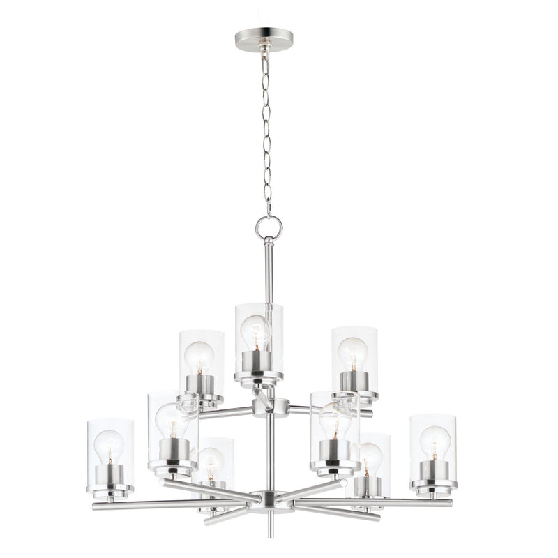 Maxim 10206CLSN Corona Nine Light Chandelier, Satin Nickel Main Image.jpg