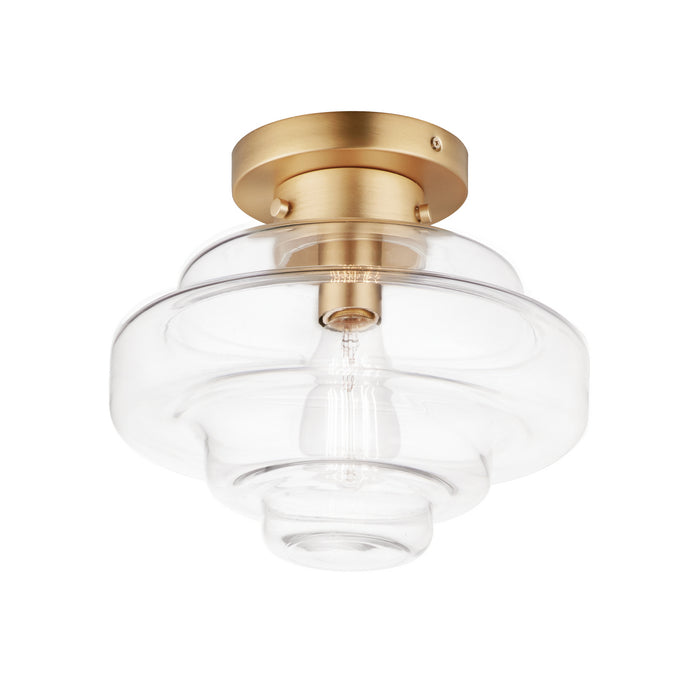 Maxim 11120CLSBR Harbor One Light Flush Mount, Satin Brass Main Image.jpg