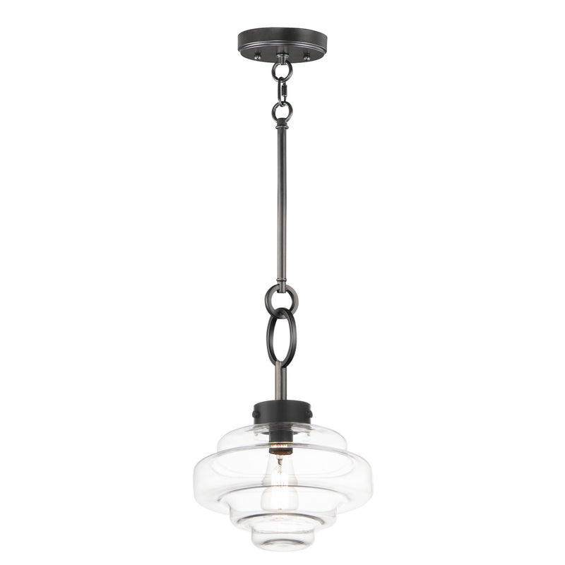 Maxim 11122CLBK Harbor One Light Pendant, Black Main Image.jpg