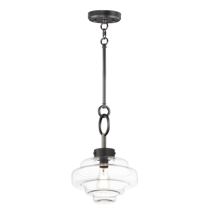 Maxim 11122CLBK Harbor One Light Pendant, Black Main Image.jpg