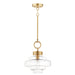 Maxim 11122CLSBR Harbor One Light Pendant, Satin Brass Main Image.jpg