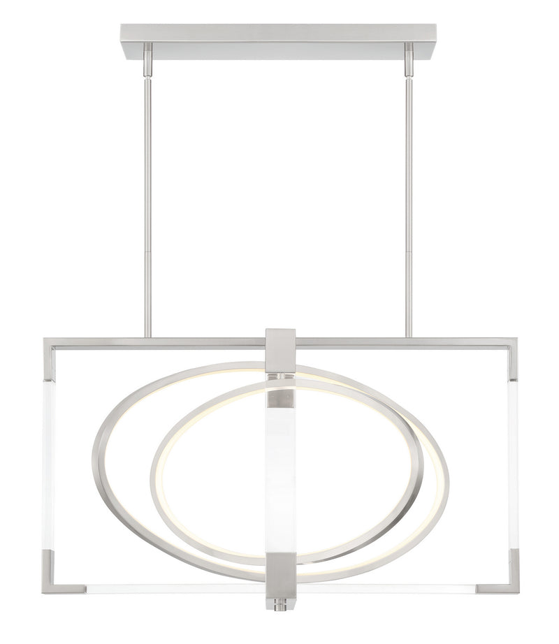 George Kovacs P2267-084-L Double Take LED Pendant, Brushed Nickel Main Image.jpg