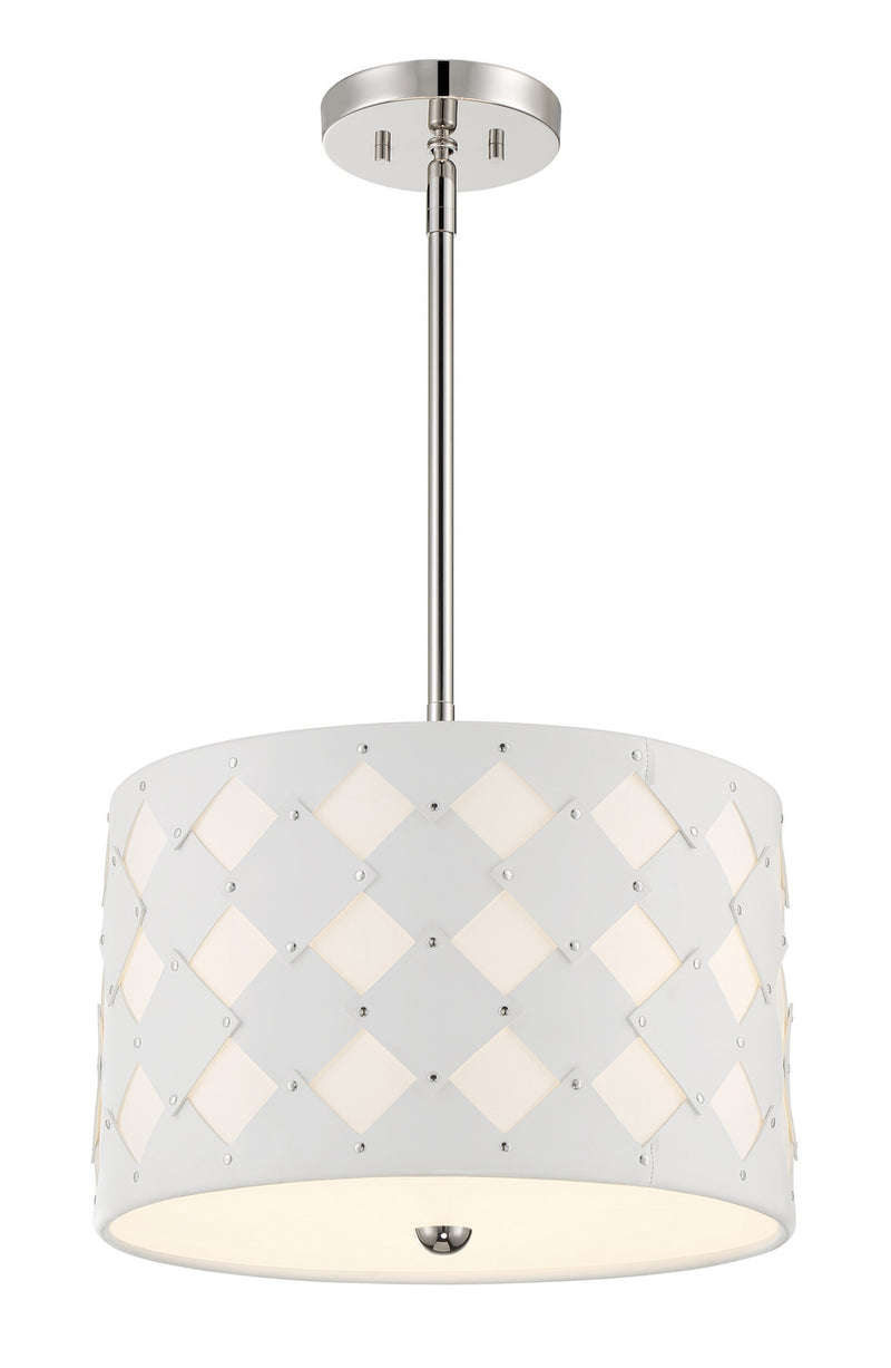 George Kovacs P5339-613 Patchwork Three Light Pendant, Polished Nickel Main Image.jpg