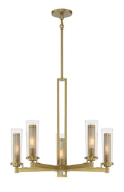 Minka-Lavery 2185-695 Emmerham Five Light Chandelier, Soft Brass Main Image.jpg