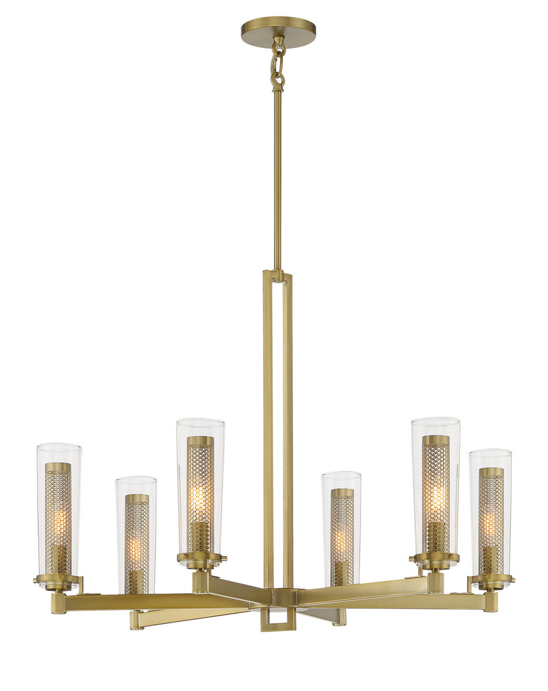 Minka-Lavery 2186-695 Emmerham Six Light Chandelier, Soft Brass Main Image.jpg