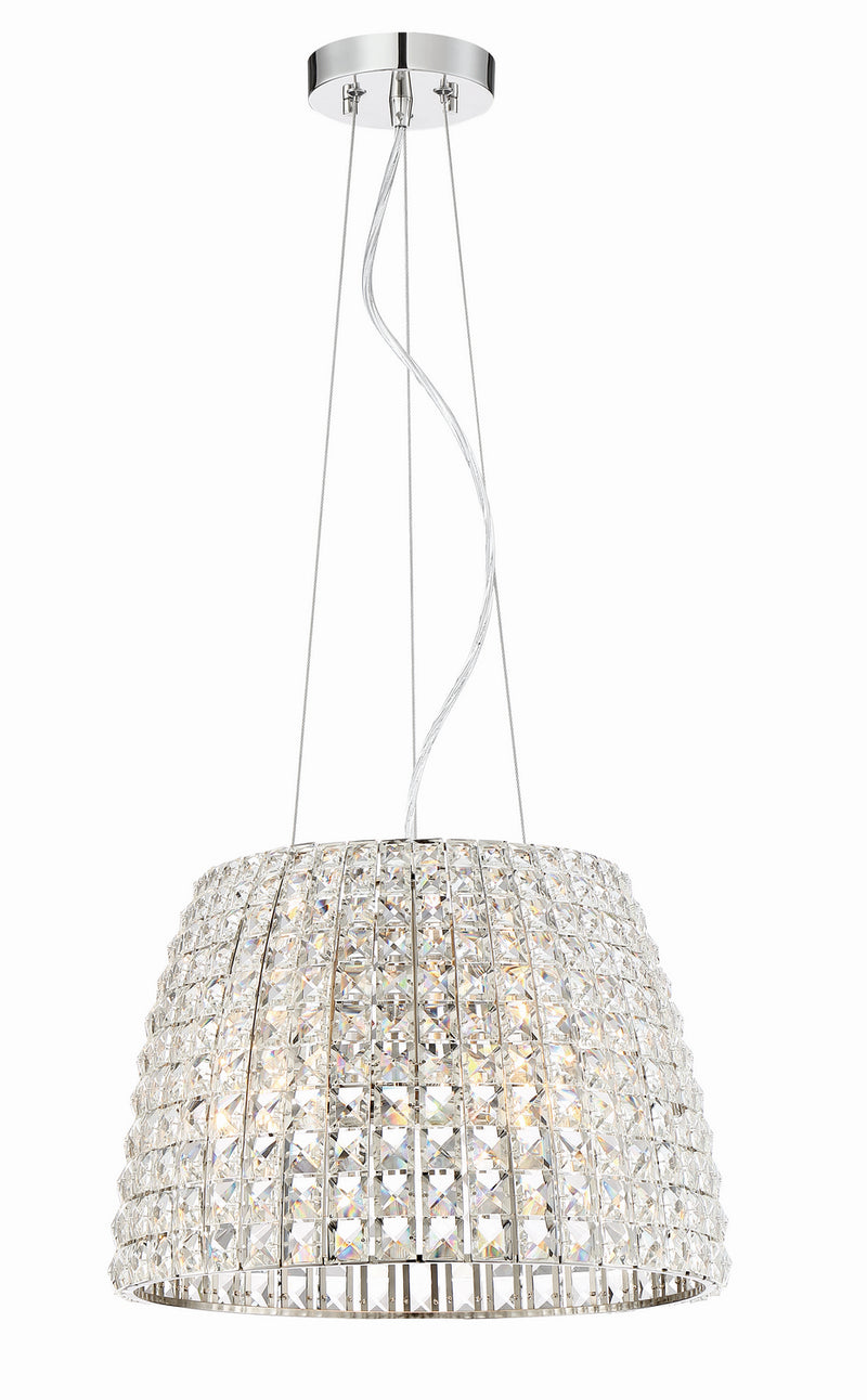 Minka-Lavery 2294-613 Via Roma Three Light Pendant, Polished Nickel Main Image.jpg